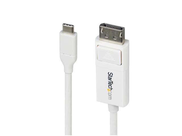 StarTech 6ft (2m) USB-C to DisplayPort 1.2 Cable, Bidirectional, 4K 60Hz, White Video Adapter Cord for Apple MacBook Pro/Air M1 M2 M3 M4,.