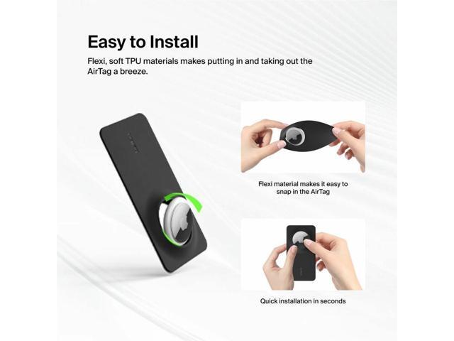 Belkin - Secure Wallet Insert for Apple AirTag, Ultra Slim, Flexible Credit Card Size for Purse, Handbag, Pocket, Backpack - Black - image 4