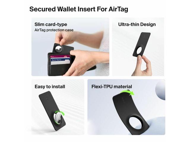 Belkin - Secure Wallet Insert for Apple AirTag, Ultra Slim, Flexible Credit Card Size for Purse, Handbag, Pocket, Backpack - Black - image 6