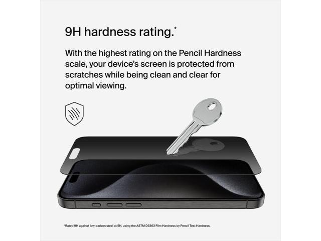 Belkin TemperedGlass Privacy Treated Screen Protector for iPhone 15 Pro Max Model OVA150ZZ