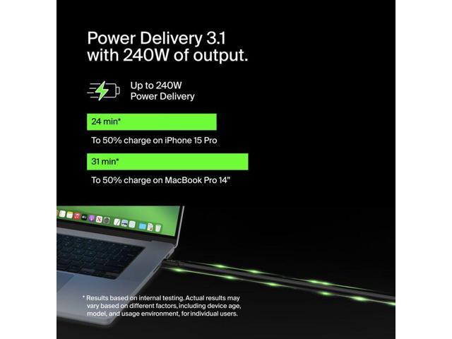 Belkin Connect USB4 Cable, 240W + 20Gbps, 6.6 ft - Black - image 2