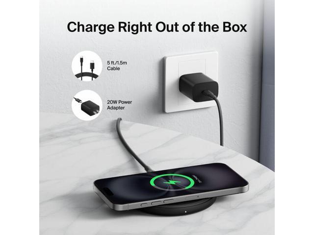Belkin - Wireless Charging Pad 15W - BOOST↑CHARGE Qi Charger for Apple iPhone, AirPods, Power Supply and Cable Included - Black - image 6