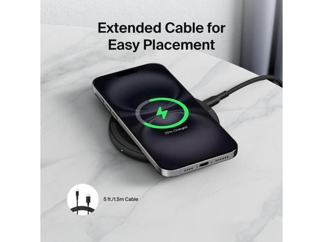 Belkin - Wireless Charging Pad 15W - BOOST↑CHARGE Qi Charger for Apple iPhone, AirPods, Power Supply and Cable Included - Black - image 8