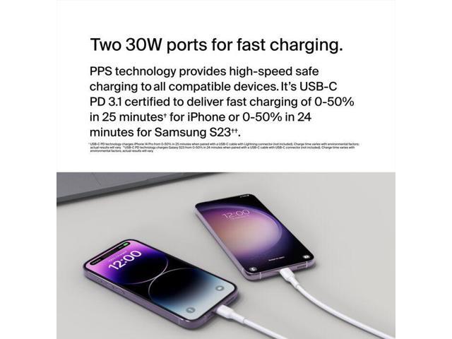 Belkin BoostCharge Pro USB-C Wall Charger with 60W Power Pass-Though - White - image 2