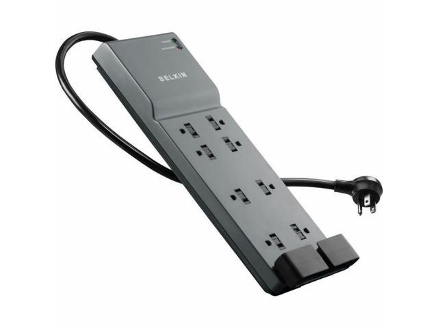 Belkin 8-Outlet Surge Protector 6ft Cord Right Angle Plug 3550J Telephone Protection Grey (3-pack) Model BE108200-063PK