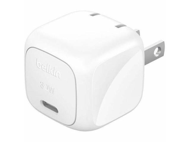 Belkin 30W Portable USB-C Wall Charger 1xUSB-C (30W) Fast Charge Power Adapter w/ USB-C to USB-C Cable -White Model WCA008DQ1MWH-B6