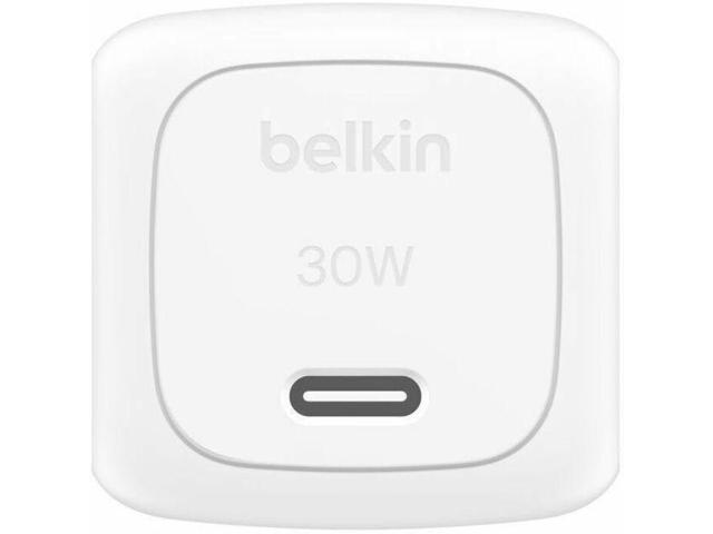 Belkin 30W Portable USB-C Wall Charger 1xUSB-C (30W) Fast Charge Power Adapter w/ USB-C to USB-C Cable -White Model WCA008DQ1MWH-B6