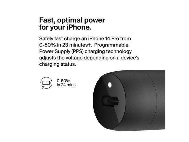 Belkin 30W USB-C Car Charger + USB-C to Lightning cable Model CCA004BT1MBK-B5