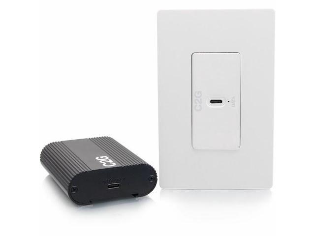 C2G Superbooster® 1-Port USB over Cat6a Wall Plate to Box Extender Kit - USB 3.2 Gen1 (5Gbps) Model C2G54267