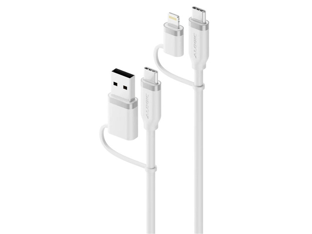 Elements Silicone 4-IN-1 USB 2.0 Cable, 100W, White-1.5m ELSI4IN1U2WH1.5