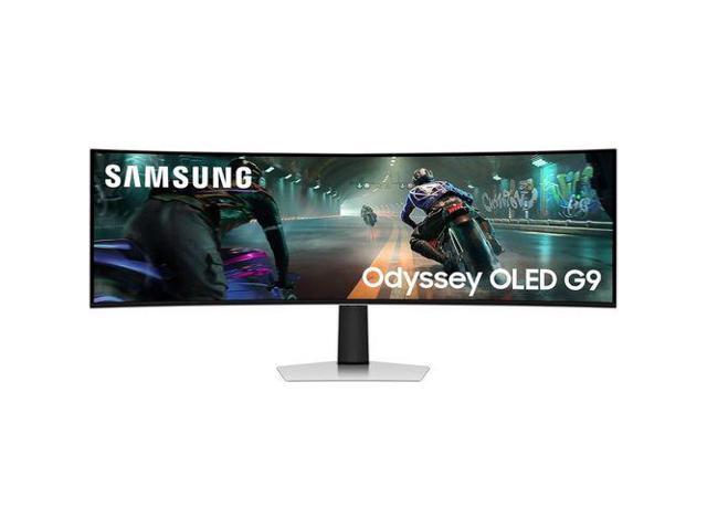 Samsung - 49" Odyssey OLED G9 (G93SD) Dual QHD 240Hz Curved Gaming Monitor (DisplayPort, HDMI, USB Type-C) - Silver