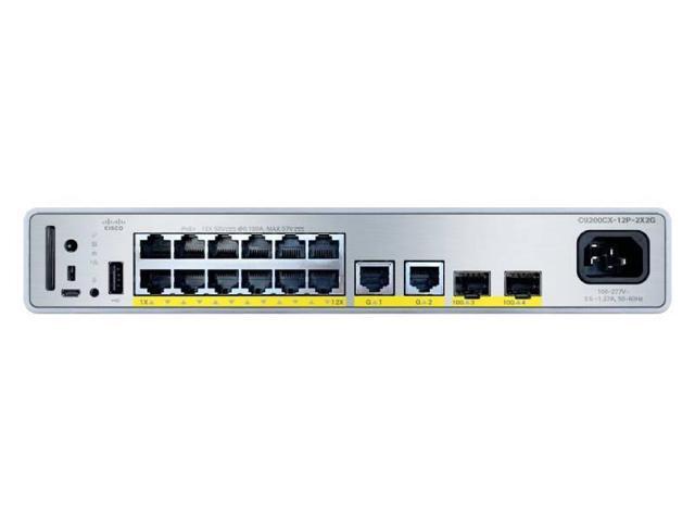 Cisco Catalyst C9200CX-12P-2X2G-A Managed Switch - 12-Port PoE+ 240W Budget, 2x 10G SFP+ & 2x 1G Uplinks, Layer 3, Network Advantage