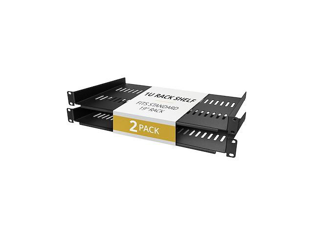 Startech 2-Pack 1U Server Rack Shelf, Vented Rackmount Cantilever Tray for 19' Network Rack or Cabinet, Heavy-Duty 10' (25cm) Deep, Up to 44lb...