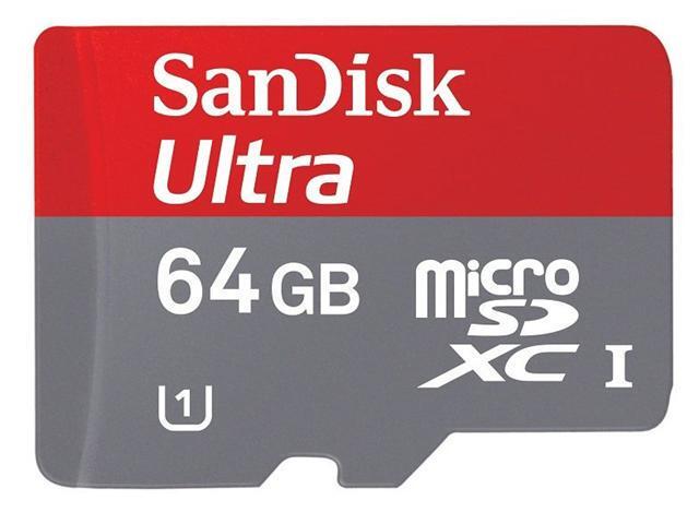 SanDisk 64GB Micro SDHC Flash Card w/ Adapter Model SDSDQUA-064G
