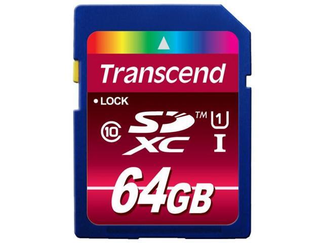Transcend 64GB SDXC Class 10 UHS-I 80MB/Sec Flash Memory Card Model TS64GSDXC10U1