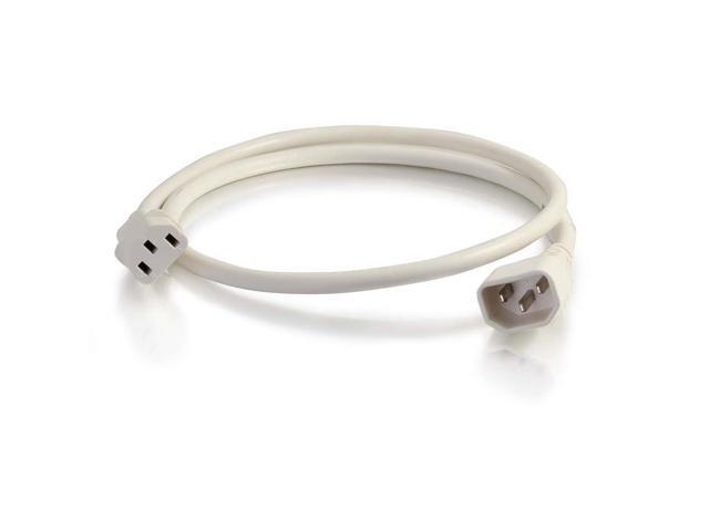 C2G 17515 18 AWG Power Cord - C14 to C13, White (8 Feet, 2.43 Meters)