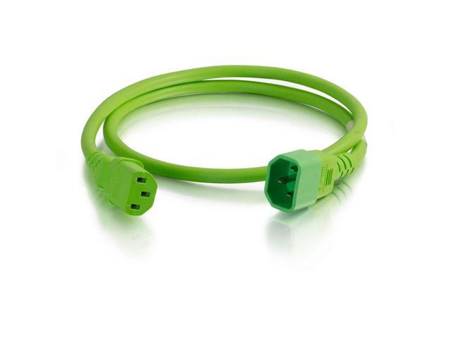 C2G 17537 14 AWG Power Cord - C14 to C13, Green (3 Feet, 0.91 Meters)