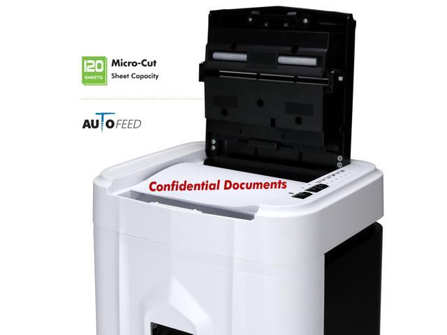 Aurora AU120MB 120-Sheet Auto Feed High Security Micro-Cut Paper Shredder / 30 Minutes (White/Black)