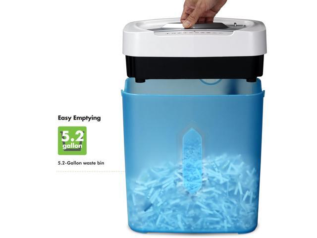 Aurora AU1232XA Anti-Jam 12-Sheet Crosscut Paper/ Credit Card Shredder with 5.2-gallon Wastebasket (White/ Semi Translucent Blue)