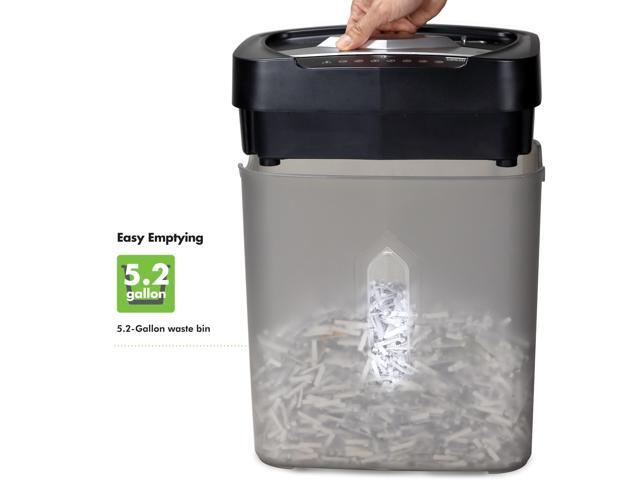 Aurora AU1232XB Anti-Jam 12-Sheet Crosscut Paper/ Credit Card Shredder with 5.2-gallon Wastebasket (Black/ Semi Translucent Gray)