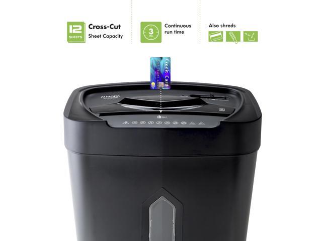 Aurora AU1220XA 12-Sheet Crosscut Paper and Credit Card Shredder with 5.2-gallon Wastebasket