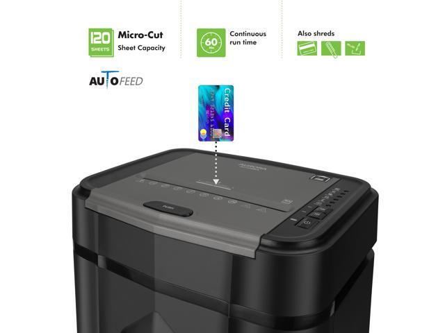 Aurora Professional Grade AU125MA 120-Sheet Auto Feed High-Security Micro-Cut Paper Shredder/60 Minutes/ Security Level P-5