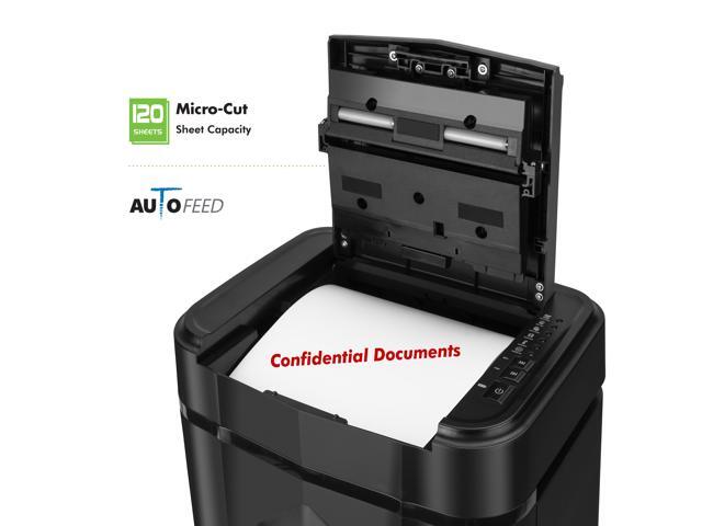 Aurora Professional Grade AU125MA 120-Sheet Auto Feed High-Security Micro-Cut Paper Shredder/60 Minutes/ Security Level P-5