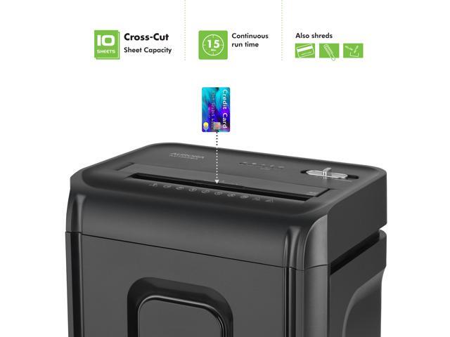 Aurora AU1035XA 10-Sheet Crosscut Paper/Credit Card Shredder with 4-Gallon Pullout Wastebasket