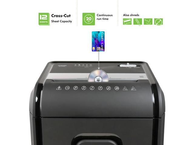 Aurora AU1270XA Professional Grade 12-Sheet security P-4 Cross-Cut Paper and Credit Card/ 20 Minutes Continuous Run Time Shredder