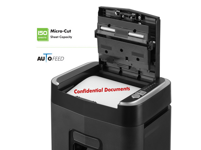Aurora Professional Grade 150-Sheet Auto Feed Micro-Cut Paper and Credit Card Shredder with 6.3 Gallon Pullout Basket / 60 Minutes / Security Level...