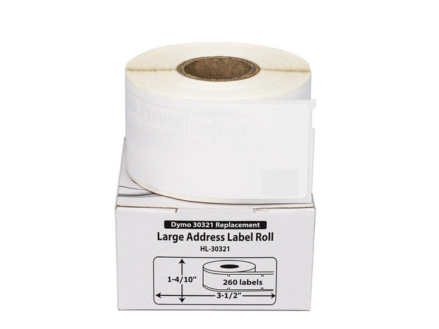 HOUSELABELS Compatible DYMO 30321 Address Labels (1-4/10' x 3-1/2'), strong permanent adhesive, compatible with DYMO LW 450, 4XL, Rollo & Zebra...