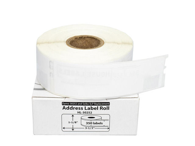 HOUSELABELS Compatible DYMO 30252 Address Labels (1-1/8' x 3-1/2'), strong permanent adhesive, compatible with DYMO LW 450, 4XL, Rollo & Zebra...