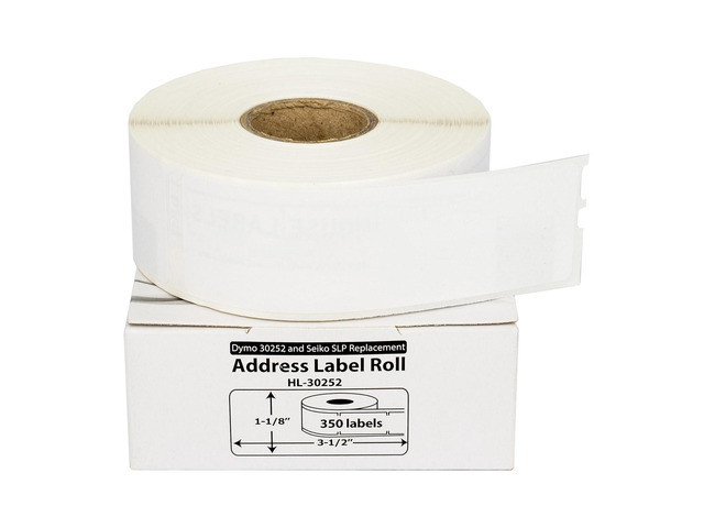 HOUSELABELS Compatible DYMO 30252 Address Labels (1-1/8' x 3-1/2') with REMOVABLE ADHESIVE, compatible with DYMO LW 450, 4XL, Rollo & Zebra Desktop...
