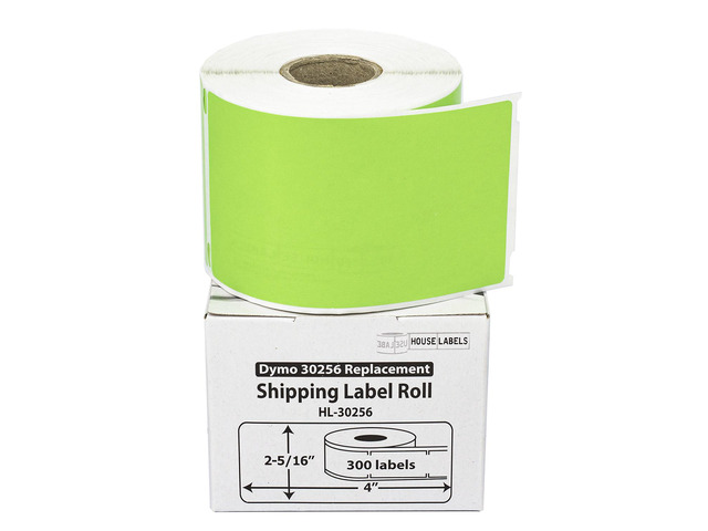 HOUSELABELS Compatible DYMO 30256 GREEN Shipping Labels (2-5/16' x 4'), strong permanent adhesive, compatible with DYMO LW 450, 4XL, Rollo & Zebra...