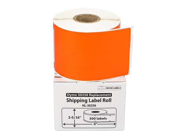 HOUSELABELS Compatible DYMO 30256 ORANGE Shipping Labels (2-5/16' x 4'), strong permanent adhesive, compatible with DYMO LW 450, 4XL, Rollo & Zebra...