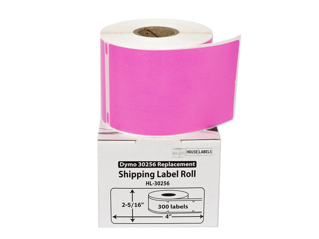 HOUSELABELS Compatible DYMO 30256 PINK Shipping Labels (2-5/16' x 4'), strong permanent adhesive, compatible with DYMO LW 450, 4XL, Rollo & Zebra...