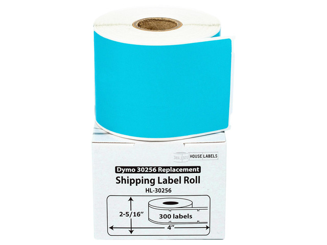 HOUSELABELS Compatible DYMO 30256 BLUE Shipping Labels (2-5/16' x 4'), strong permanent adhesive, compatible with DYMO LW 450, 4XL, Rollo & Zebra...