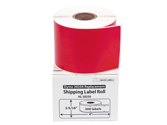 HOUSELABELS Compatible DYMO 30256 RED Shipping Labels (2-5/16' x 4'), strong permanent adhesive, compatible with DYMO LW 450, 4XL, Rollo & Zebra...
