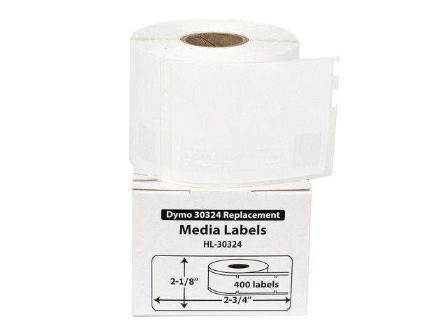 HOUSELABELS Compatible DYMO 30324 Media Labels (2-1/8' x 2-3/4'), strong permanent adhesive, compatible with DYMO LW 450, 4XL, Rollo & Zebra...