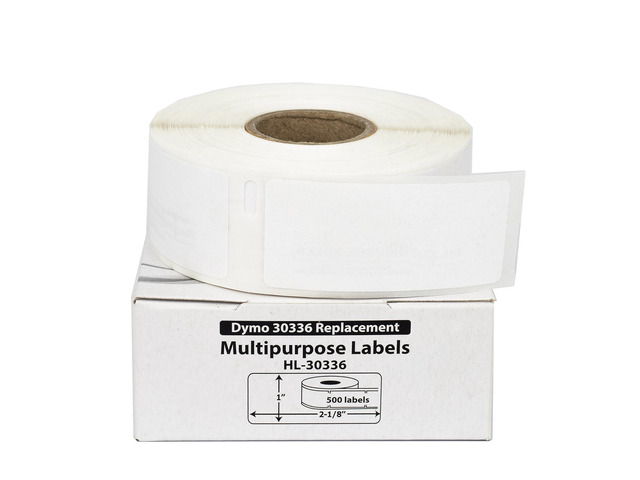 HOUSELABELS Compatible DYMO 30336 Multipurpose Labels (1' x 2-1/8'), strong permanent adhesive, compatible with DYMO LW 450, 4XL, Rollo & Zebra...