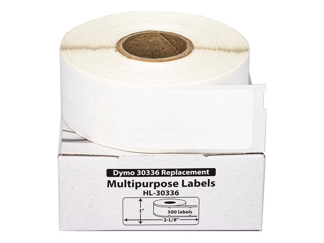 HOUSELABELS Compatible DYMO 30336 Multipurpose Labels (1' x 2-1/8'), with REMOVABLE ADHESIVE, compatible with DYMO LW 450, 4XL, Rollo & Zebra...