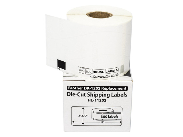 HOUSELABELS Compatible with DK-1202 Replacement Roll for Brother QL Label Printers; 300 Shipping Labels; 2-3/7' x 4' (62mm*100mm) - 2 Rolls