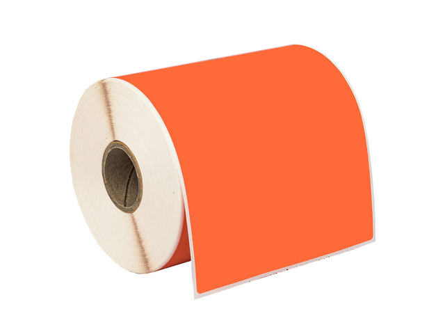 HOUSELABELS 4' x 6' Orange Shipping Labels on 1' Core Compatible With Zebra and Rollo Printers, 1 Roll / 250 Labels per Roll