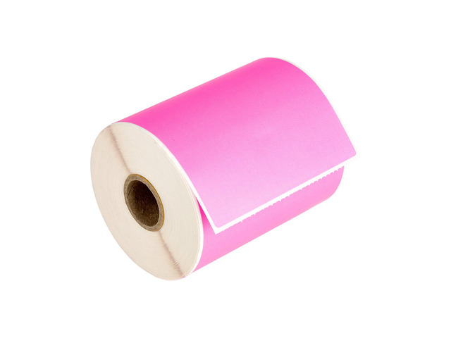 HOUSELABELS 4' x 6' Pink Shipping Labels on 1' Core Compatible With Zebra and Rollo Printers, 1 Roll / 250 Labels per Roll