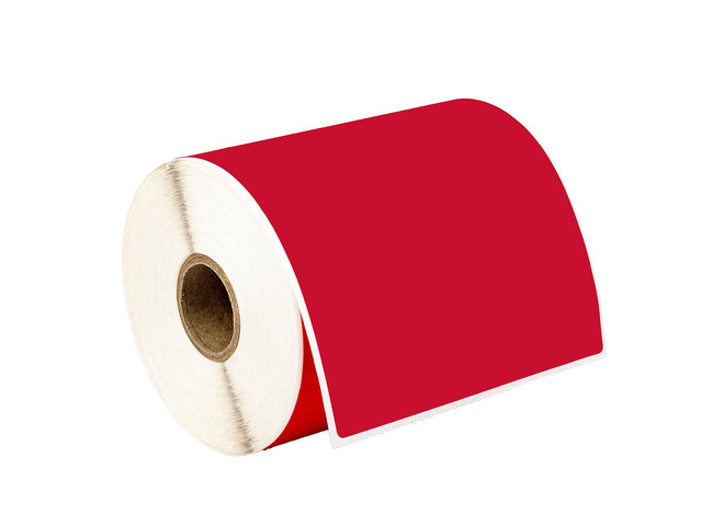 HOUSELABELS 4' x 6' Red Shipping Labels on 1' Core Compatible With Zebra and Rollo Printers, 1 Roll / 250 Labels per Roll
