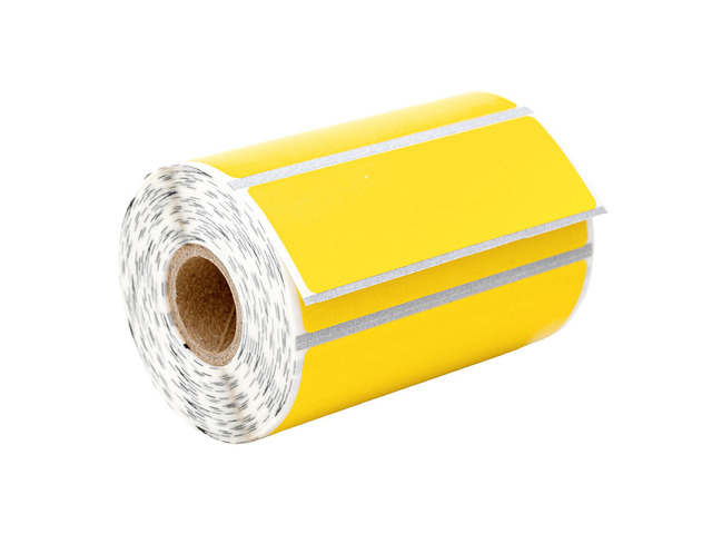 HOUSELABELS 3' x 1' Yellow Multipurpose Labels on 0.75' Core Compatible With Zebra and Rollo Printers, 2 Rolls / 550 Labels per Roll