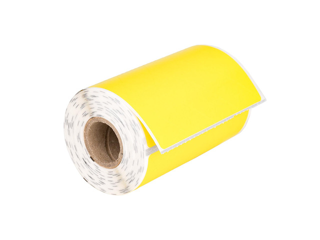 HOUSELABELS 3' x 2' Yellow Tamper-Evident Labels on 0.75' Core Compatible With Zebra and Rollo Printers, 6 Rolls / 210 Labels per Roll