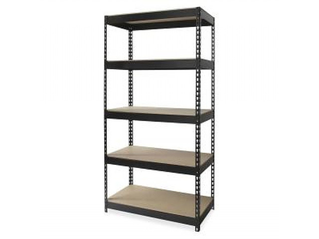 Lorell Riveted Steel Shelving 48'x24'x84' Black 60648
