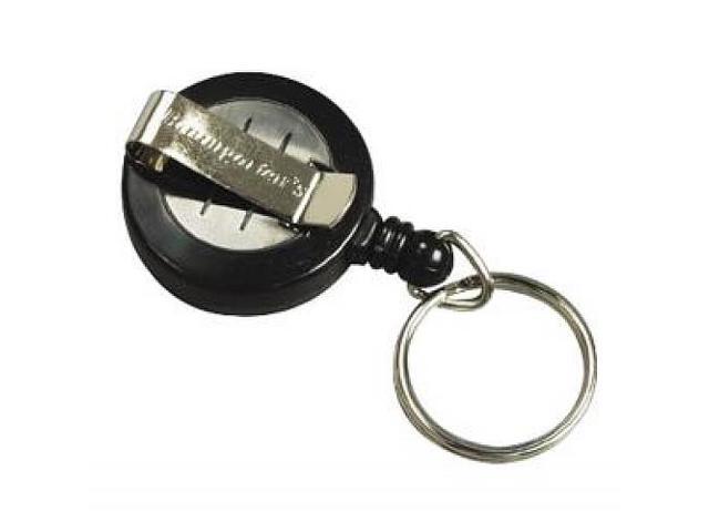 Baumgartens ID Badge Reel, w/ Belt Clip/Ring, 30' L, 1-1/4' D, Black 68874