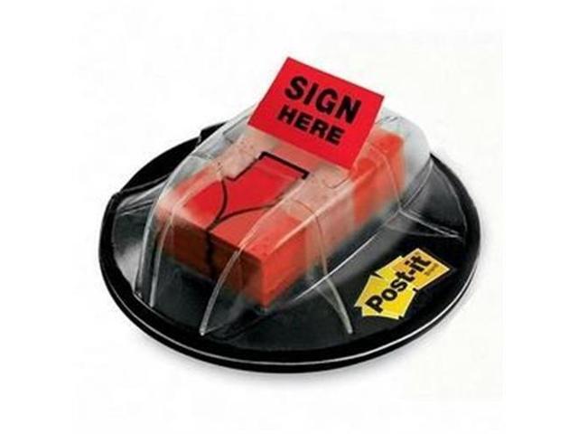 3M 680HVSHR High Volume Flag Dispenser Sign Here Red 200 Flags per Dispenser